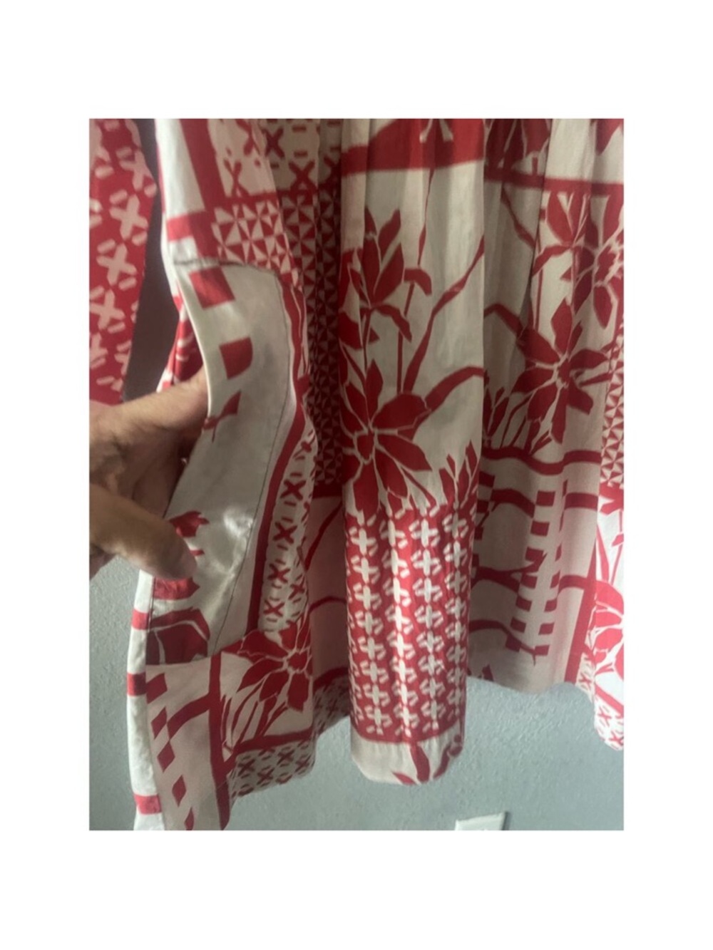 Red & White Anthro/ Maeve Shirt Dress Tunic - Picture 7 of 9